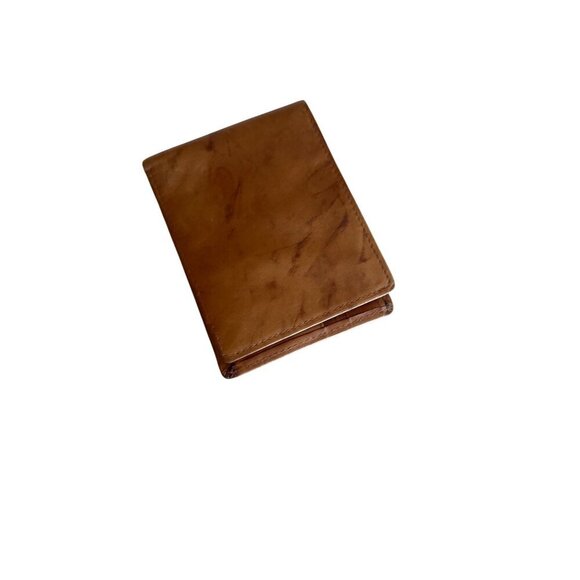Vintage Brown Leather Bifold Wallet With Card Slots & ID Window - Picture 4 of 4
